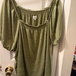 Wonderly Olive Puff Sleeve Blouse